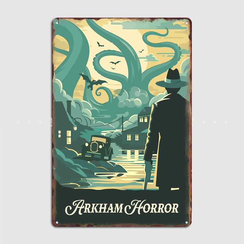 Board Game Horror - Arkham Horror Brettspiel-inspiriertes Poster Metallschild Pub