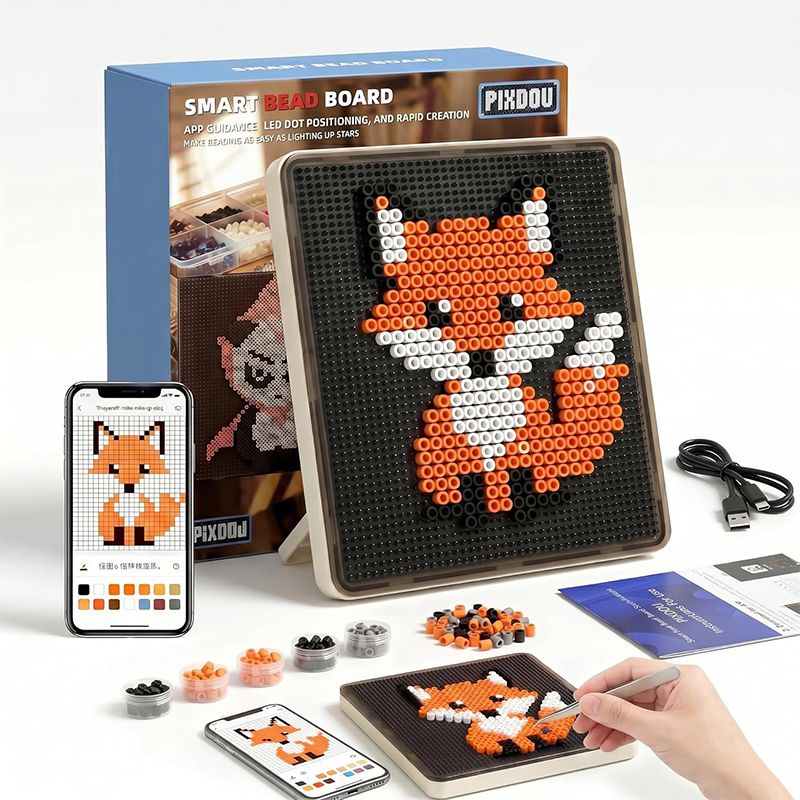 Board Game Template - 1SET Smart LED-Lichtleiter-Perlenbrett, Lehrreiches Schmelzperlen-Spielzeug mit