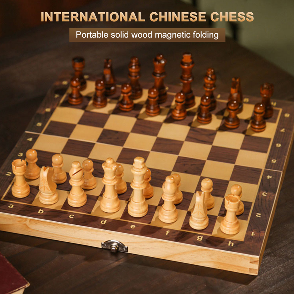 Chess Set Wooden - Großes Schachbrett zur Entwicklung des strategischen
