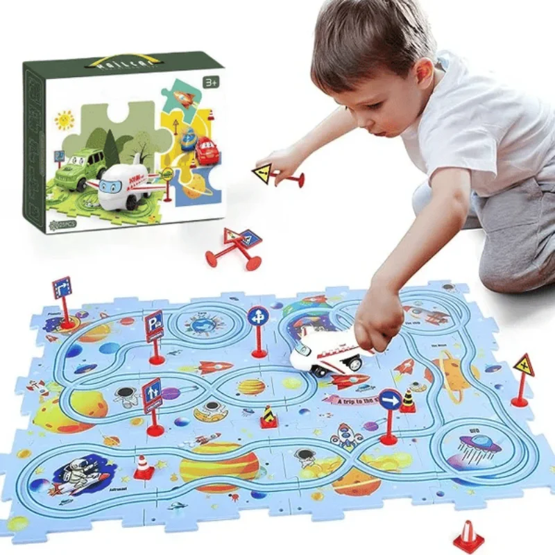 Board Game Race Track - Kinder Pädagogisches Puzzle Track Auto Kinder