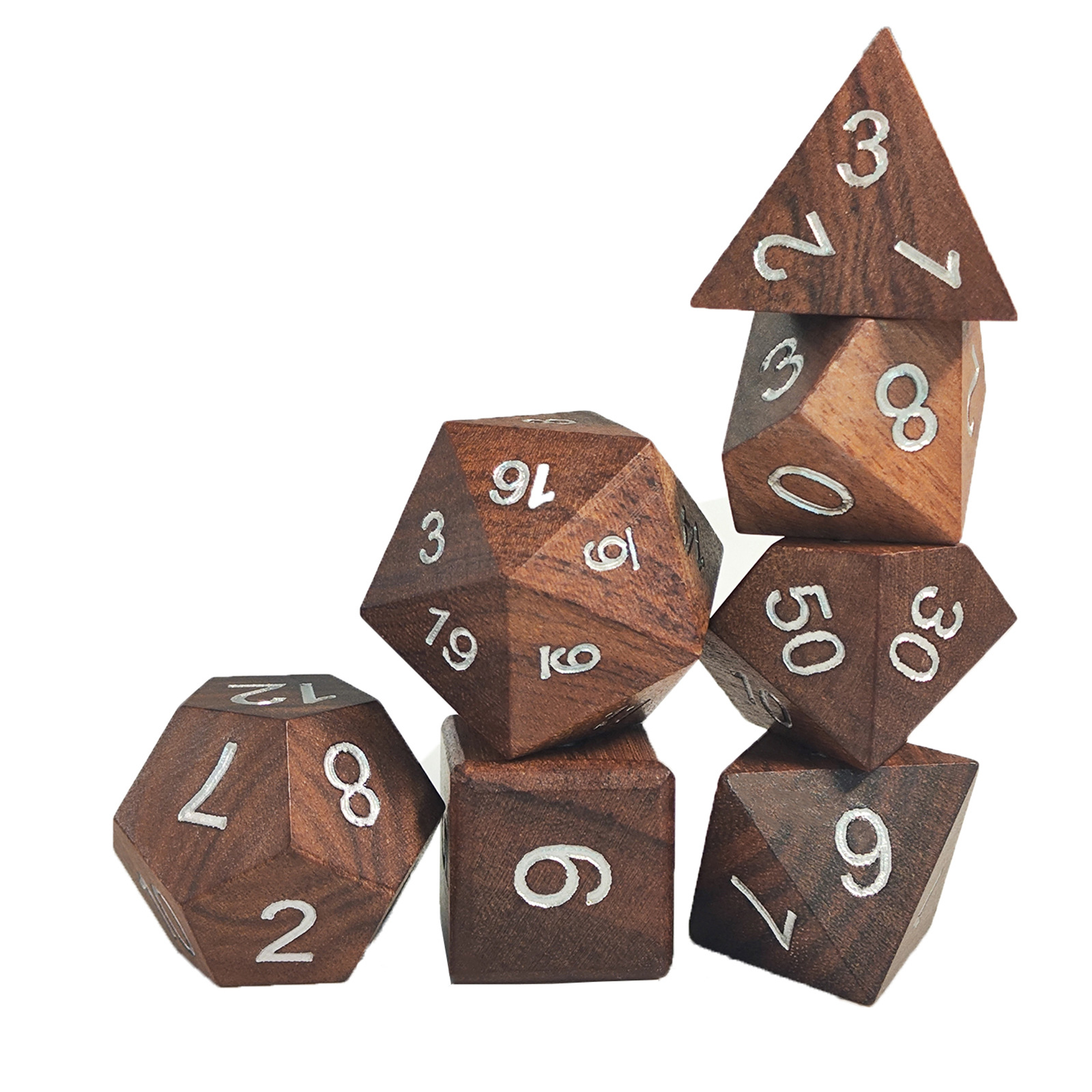 Board Game Dungeons And Dragons - Würfelset aus Holz für DND-RPG-Spiele, Drachen-
