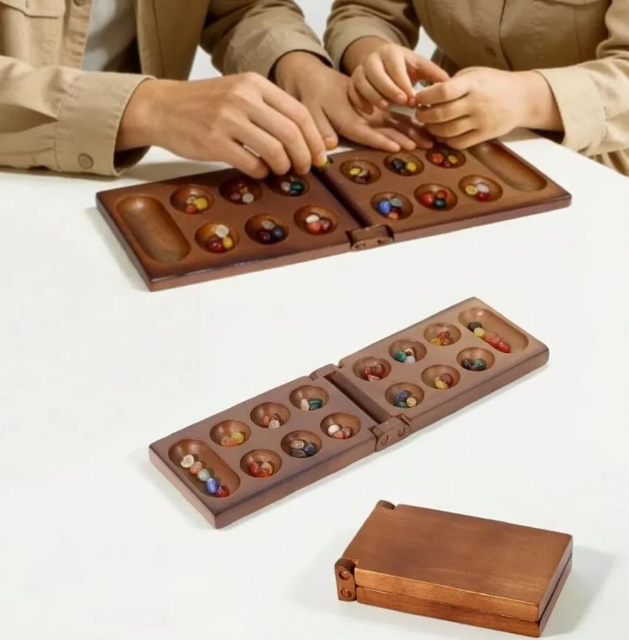 Chess Set Wooden - Klassisches Mancala Antikes Afrikanisches Schach Holzspiel-Set