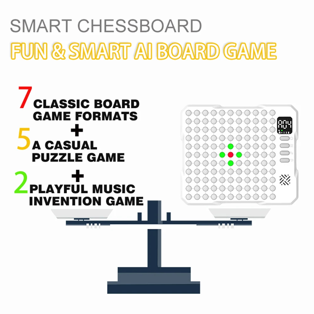 Board Game Harvest - 14-in-1 Multifunktionales Smart-Brettspiel Elektronisches Schach Backgammon