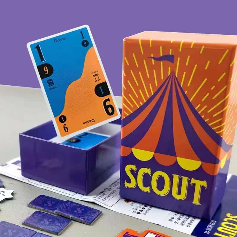 Board Game Template - Scout-Kartenspiel, Circus Scout-Brettspiel, 2–5 Personen, Poker-Kartendeck
