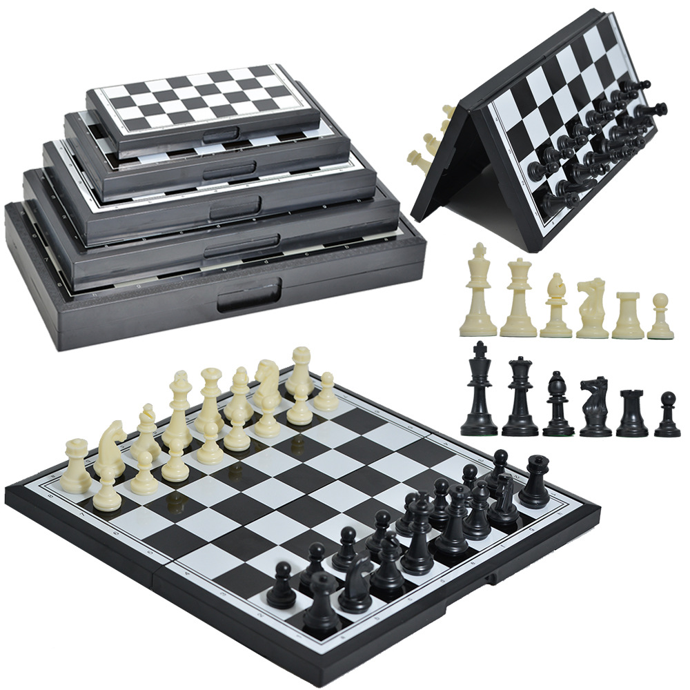 Board Game Yearbook - Zusammenklappbares magnetisches Schachbrett, tragbares Schachbrett, internationales