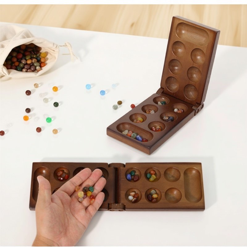 Chess Set Wooden - Antikes Mancala-afrikanisches Schachspiel, unverzichtbares Brettspiel, gefertigtes