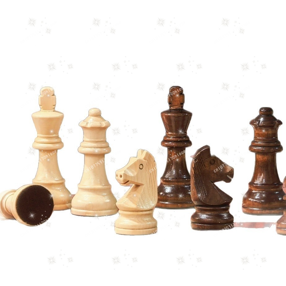 Chess Set Wooden - 3,75 Zoll große Standard-Wettbewerbs-Schachfiguren aus Holz