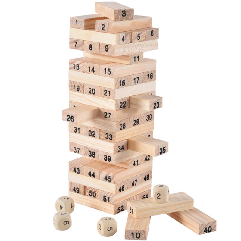 Board Game Monopoli - 54Pcs Bausteine Spielzeug Lustige Mini Holz