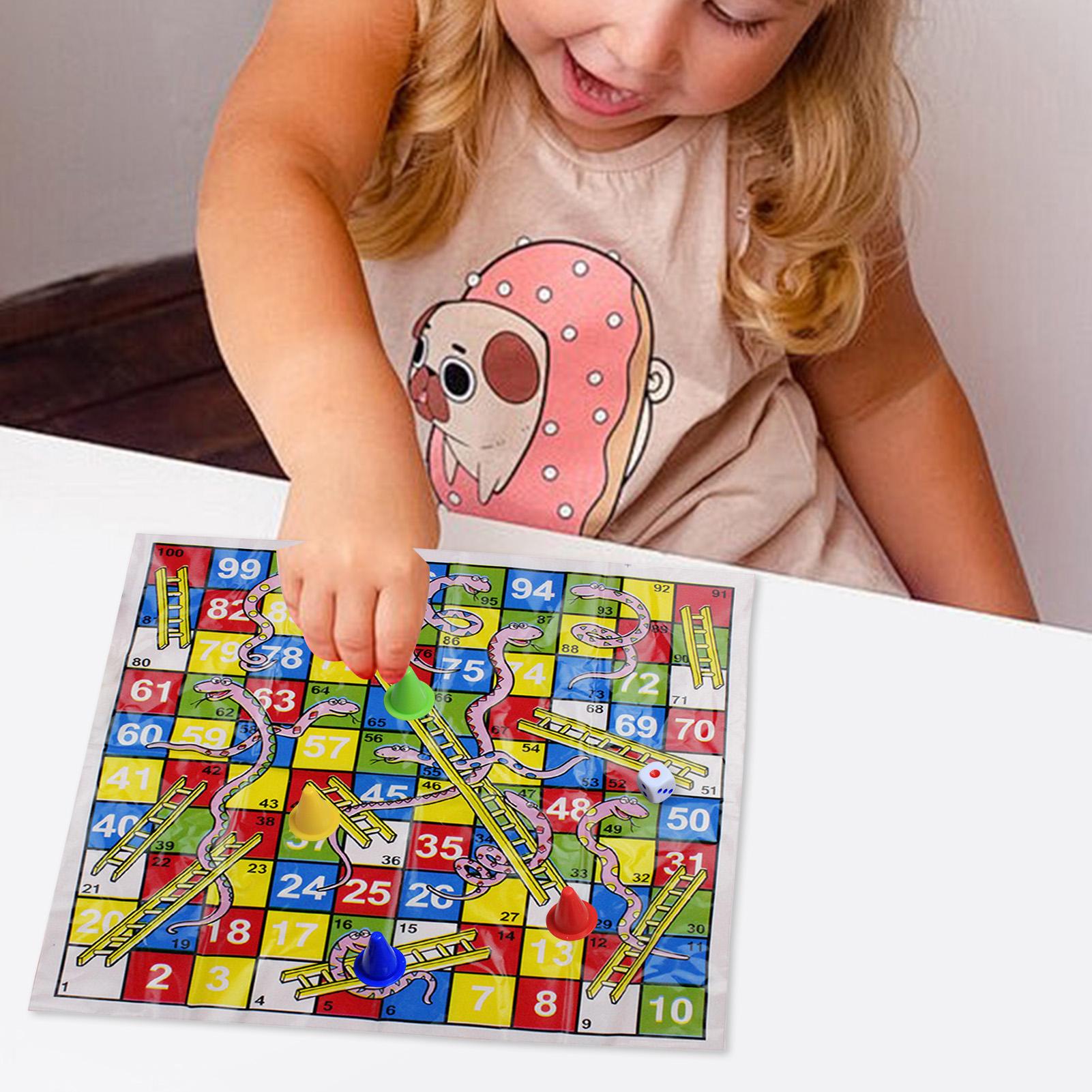 Board Game Design - Mini-Schlangen- und Leitern-Brettspielset, tragbares, zusammenklappbares Schachspielzeug