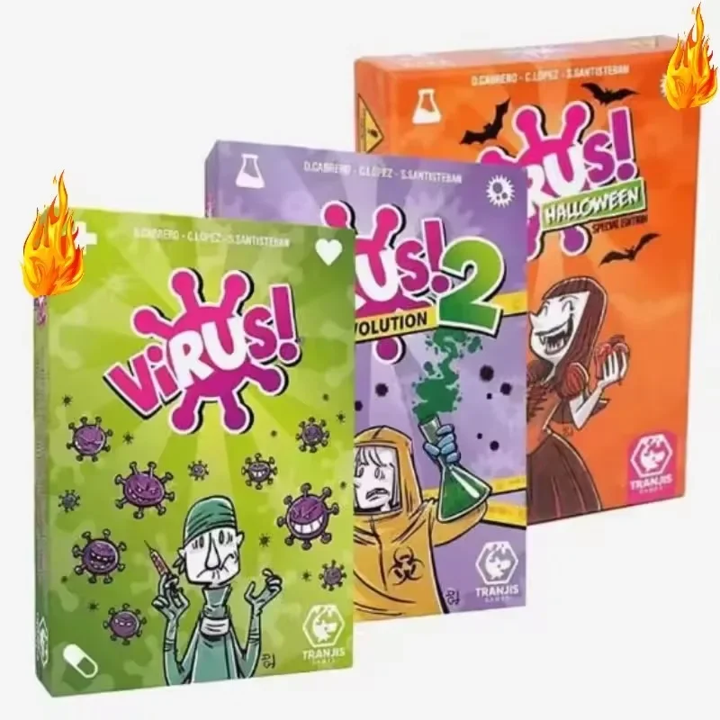 Board Game Viral - 2026 Familien-Strategie-Kartenspiel-Set Virus-Serie 1&2 & Halloween