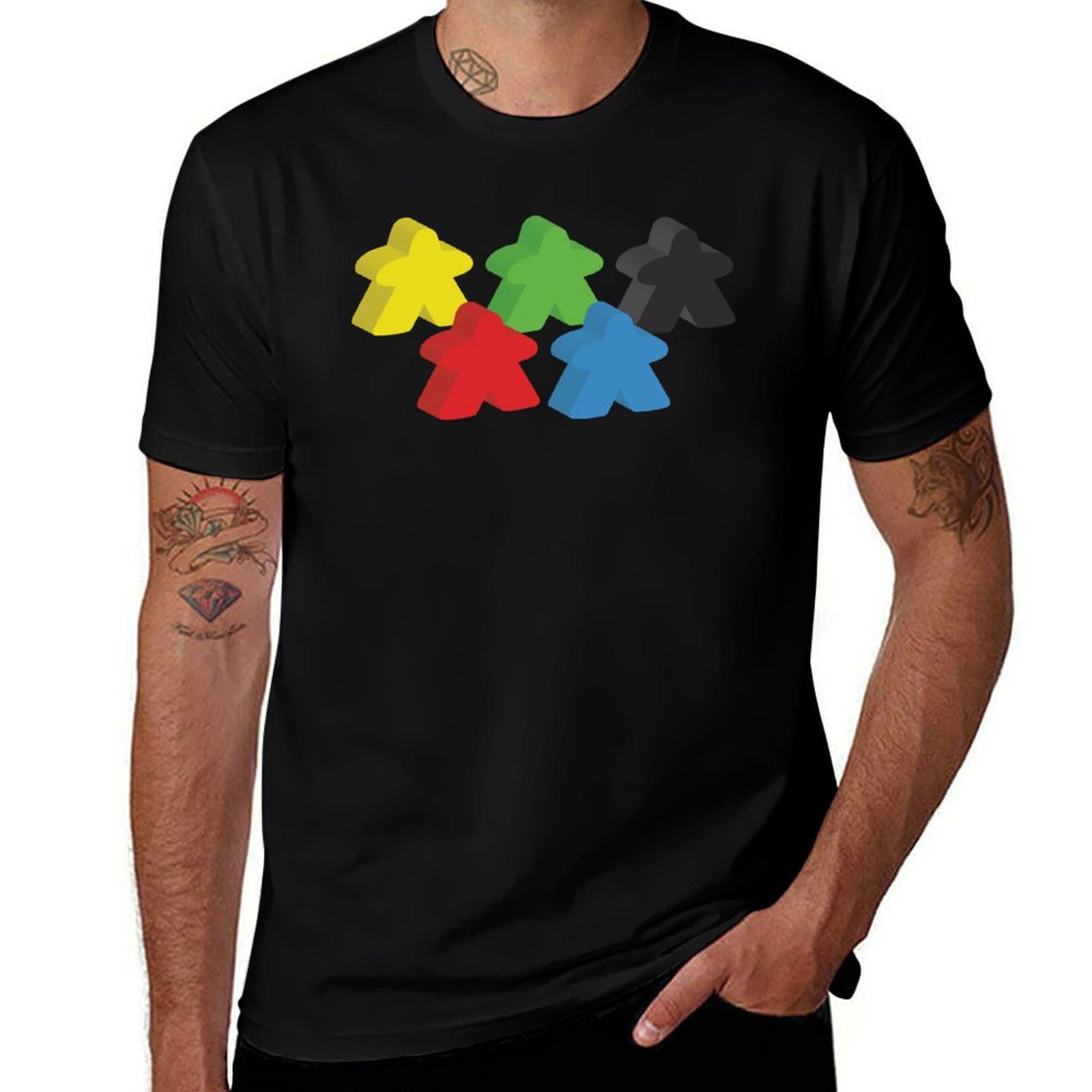Meeple Token Set - Set mit 5 Meeples (Brettspiel-Figuren) T-Shirt.