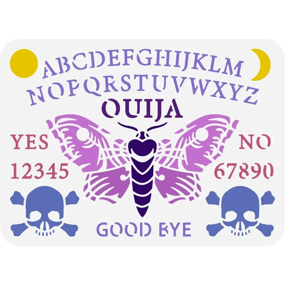 Board Game Template - Ouija-Brett-Schablone, 8,3 x 11,7 Zoll, wiederverwendbar,