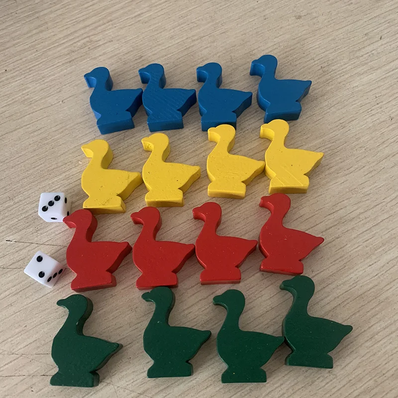 Chess Set Wooden - 16 Stück/Set Gänseförmiges Schachspielzubehör aus Holz