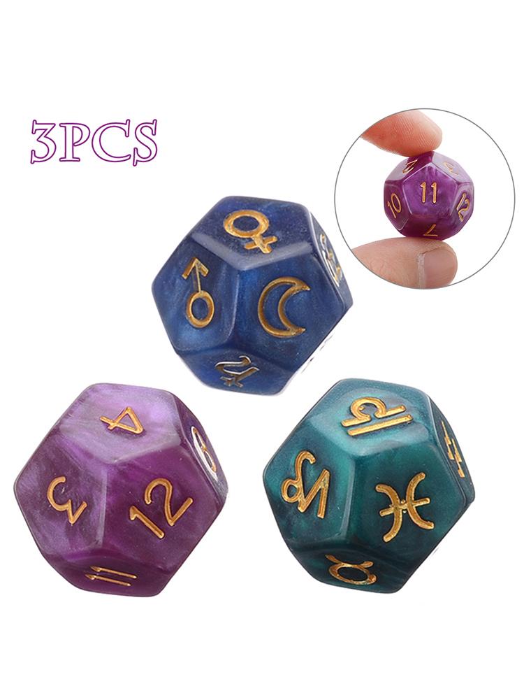 3PCS 12-Seitige Würfel Astrolo – Board Game Template Bewertung und Preis