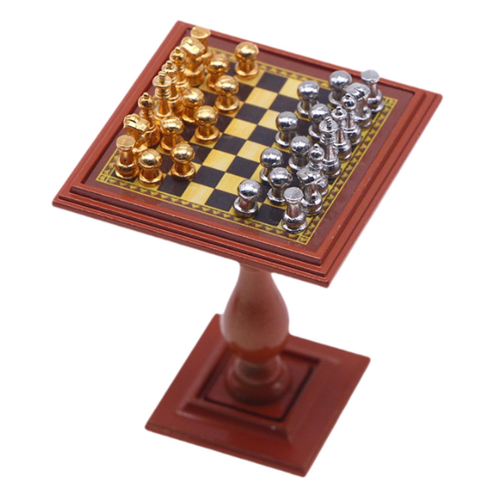 Miniatur-Schachspiel aus Holz  – Chess Set Wooden Bewertung und Preis