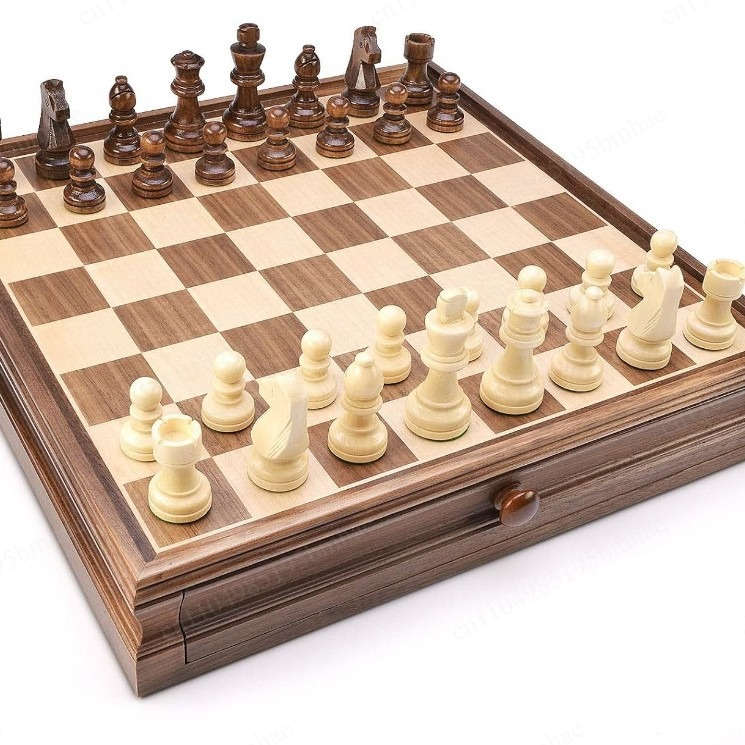 Schach- und Dame-Spielset aus  – Chess Set Wooden Bewertung und Preis