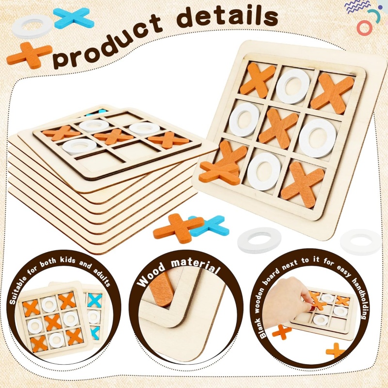 Holz Tic Tac Toe Spiele Puzzle – Board Game Template Bewertung und Preis