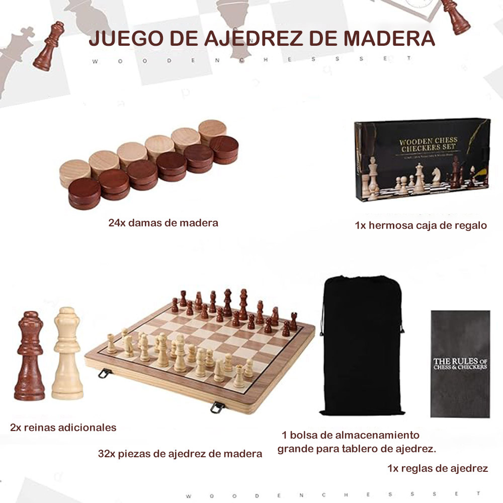 39cm Schachspiel Holz-Schachbr – Chess Set Wooden Bewertung und Preis